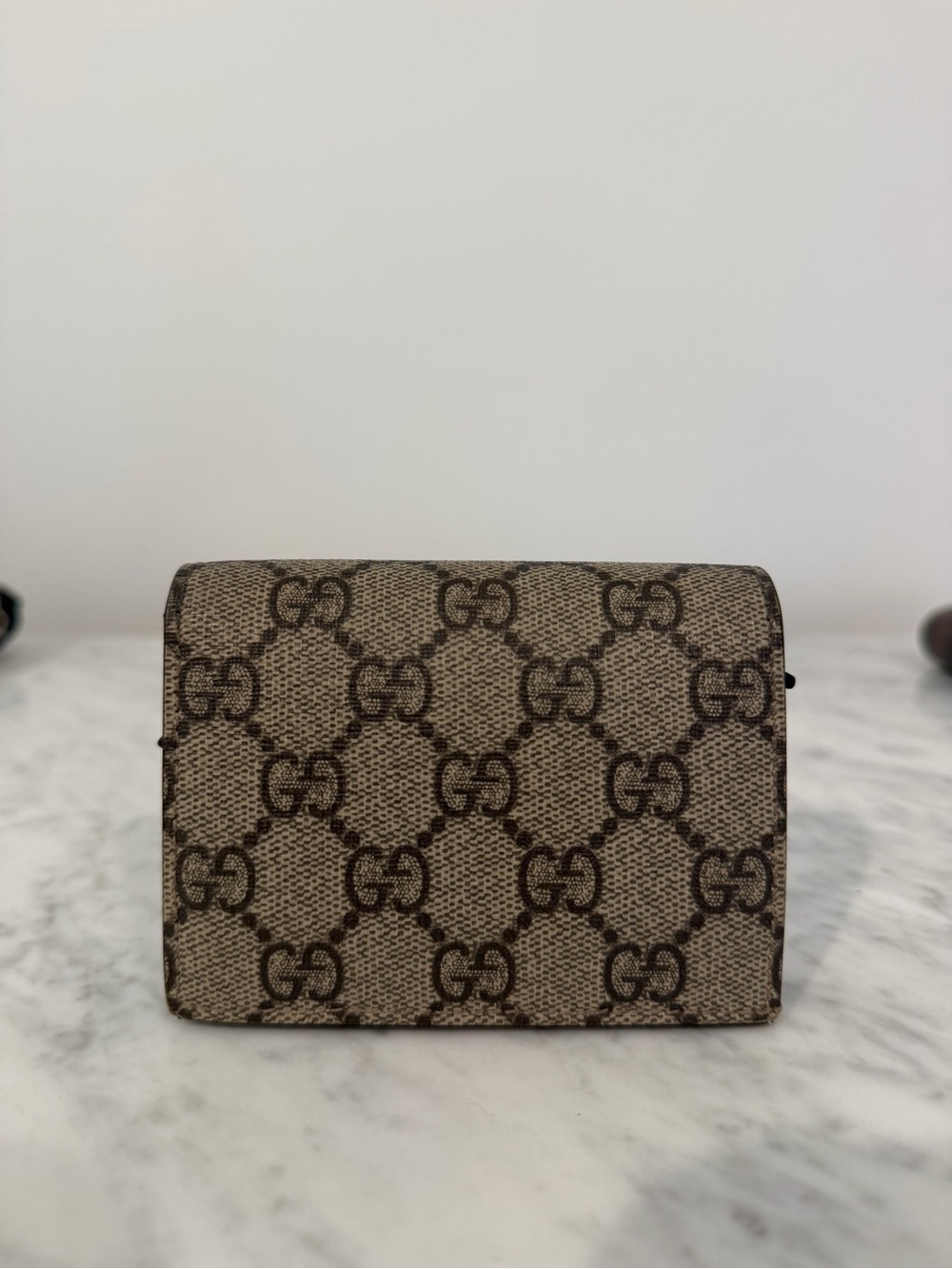Gucci Beige Brown GG Supreme Wallet
